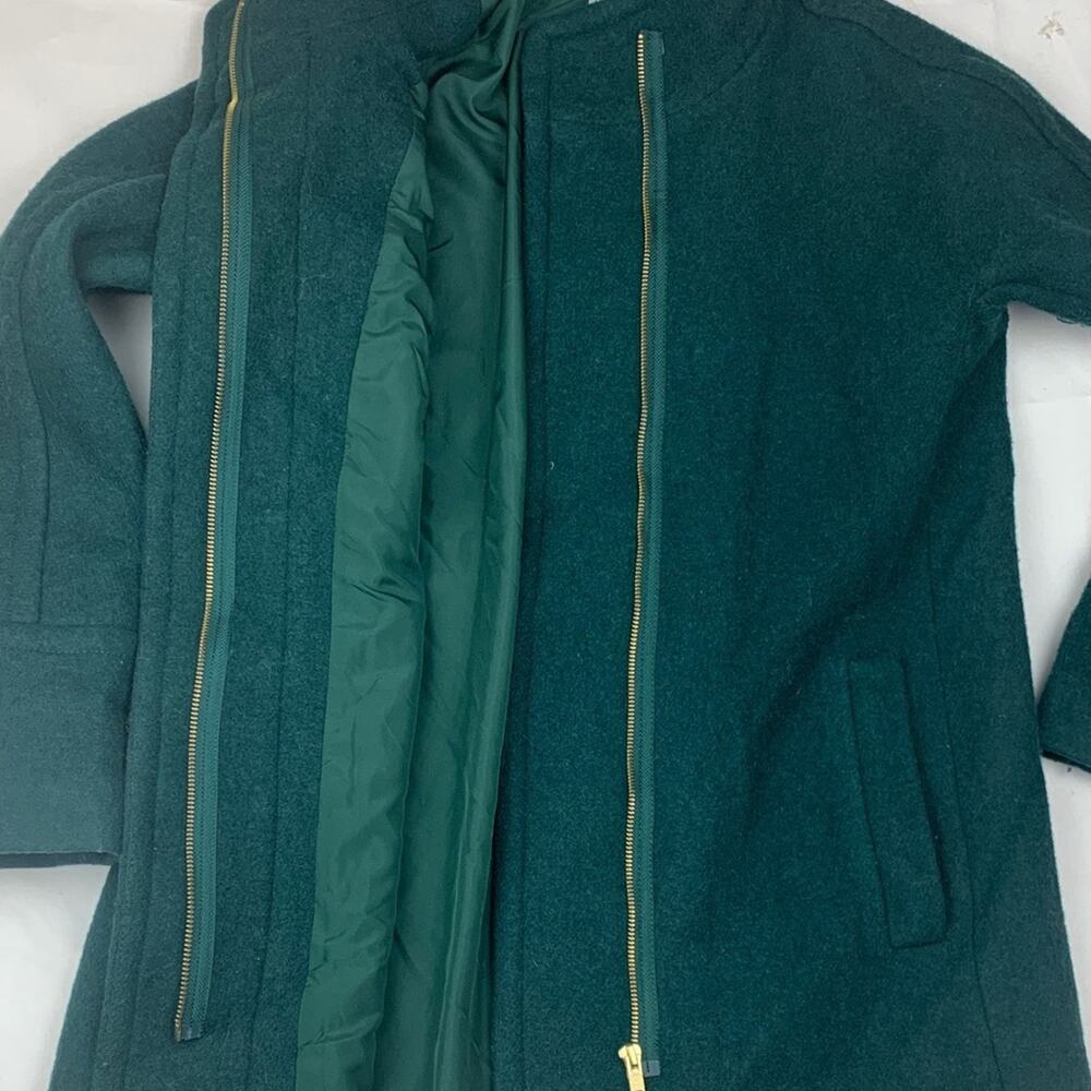 J crew size 6 small cocoon wool dark green Wool Blend Coat peacoat jacket - Picture 10 of 13